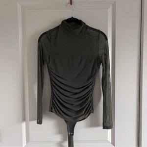 Elegant Olive Green Long Sleeve Top
